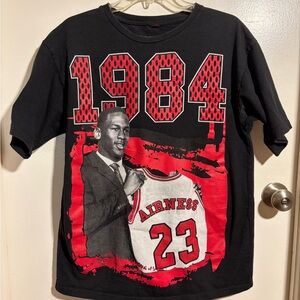Authentic Classics men's Michael Jordan 1984 Draft Day Tee Shirt size L Black